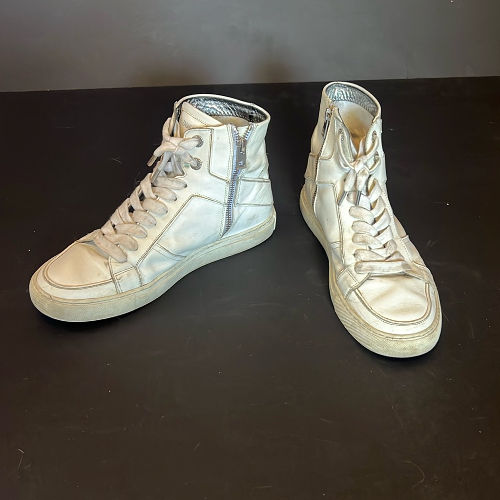 Zadig & Voltaire Flash High-Top White Leather Sneakers